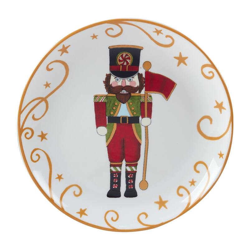 Certified International Holiday Magic Nutcracker 9" Dessert/Salad Plates, Set of 4