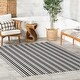 preview thumbnail 1 of 38, Home Conservatory Ticking Stripe Handwoven Indoor/Outdoor Area Rug 4' x 6' - Black - Rectangle