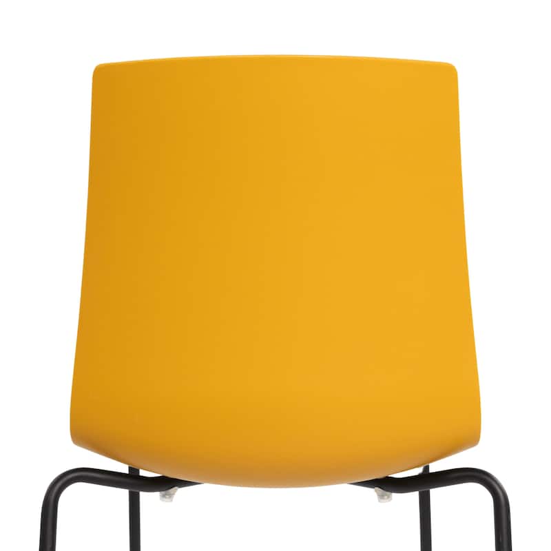 Furnish Theory Aero-S Pro Indoor/Outdoor Stackable Dining Side Chairs Polypropylene Shell & Powder-Coated Steel Legs (Set of 2)