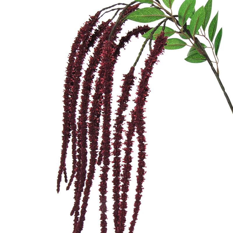 Set of 4 Burgundy Artificial Hanging Amaranthus Flower Stem Spray 37.5in - 37.5" L x 6" W x 1 ...