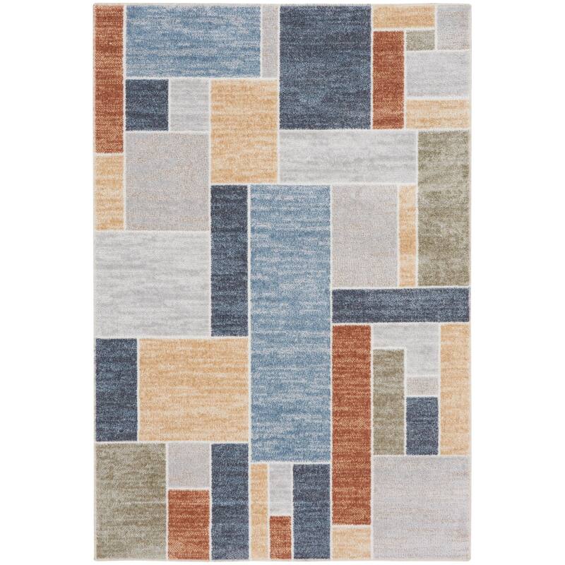 Nourison Astra Machine Washable Paneled Area Rug - 3' 3" x 5' - Multicolor