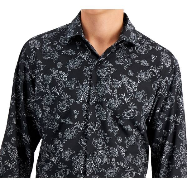 Alfani Men's Regular Fit 4 Way Stretch Dress Shirt Black Size 36X37 - Bed  Bath & Beyond - 40641750