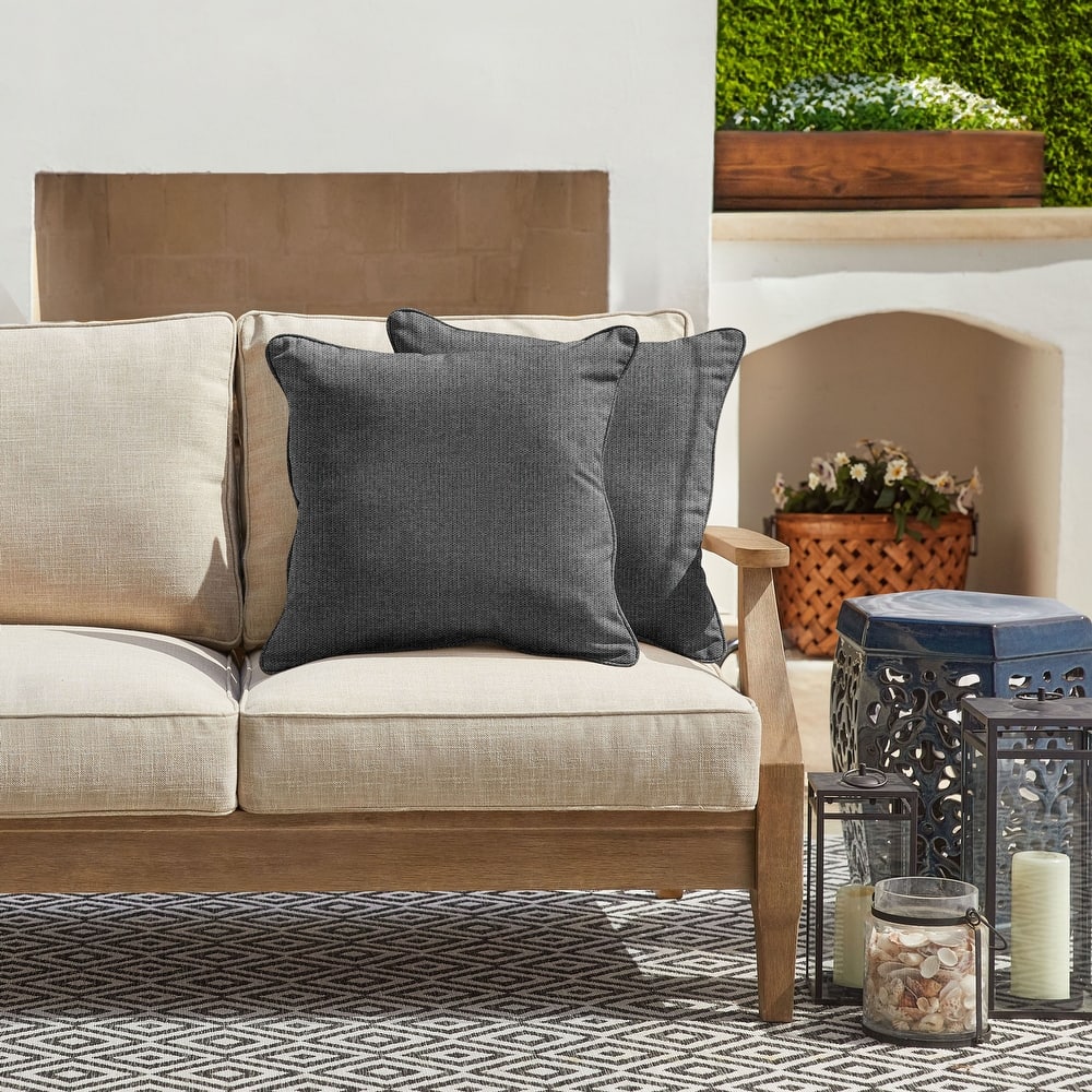 Sorra Home Sunbrella Outdoor Corded Pillow Set of 2