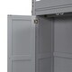 preview thumbnail 25 of 24, Solid Wood Loft Bed with Built-in Wardrobe and 4-Tier Storage Shelves, Full Size Loft Bedframe with LED Light and Ladder