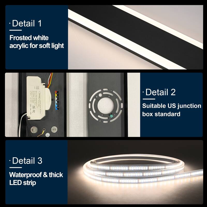 2-Pack 32" RGB Smart Outdoor Wall Lights