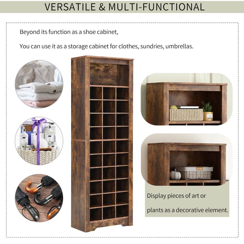 Free Standing 30 Pairs Shoe Cabinet for Hallway