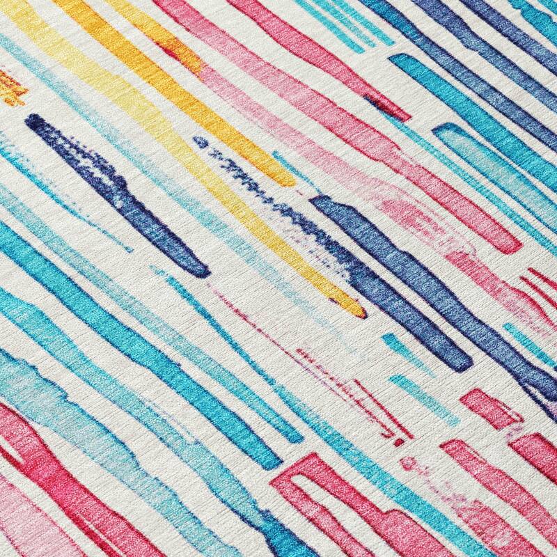 HomeRoots Striped Modern Rectangle Outdoor Rug