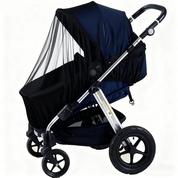 slide 2 of 5, HOMEVOL Stretchable Stroller Mosquito Net,Fitted stroller mosquito nets, 59” Baby Carriages ,Outdoor Insect & Wind Shield