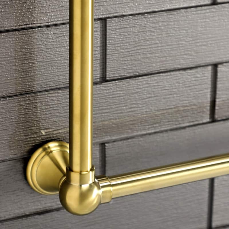 Maximilien 30 in. Wall Mount Towel Rack in Brushed Brass