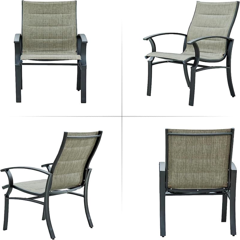 Outdoor Patio Dining Chairs with Textilene Mesh Fabric Set of 4 - Bed ...