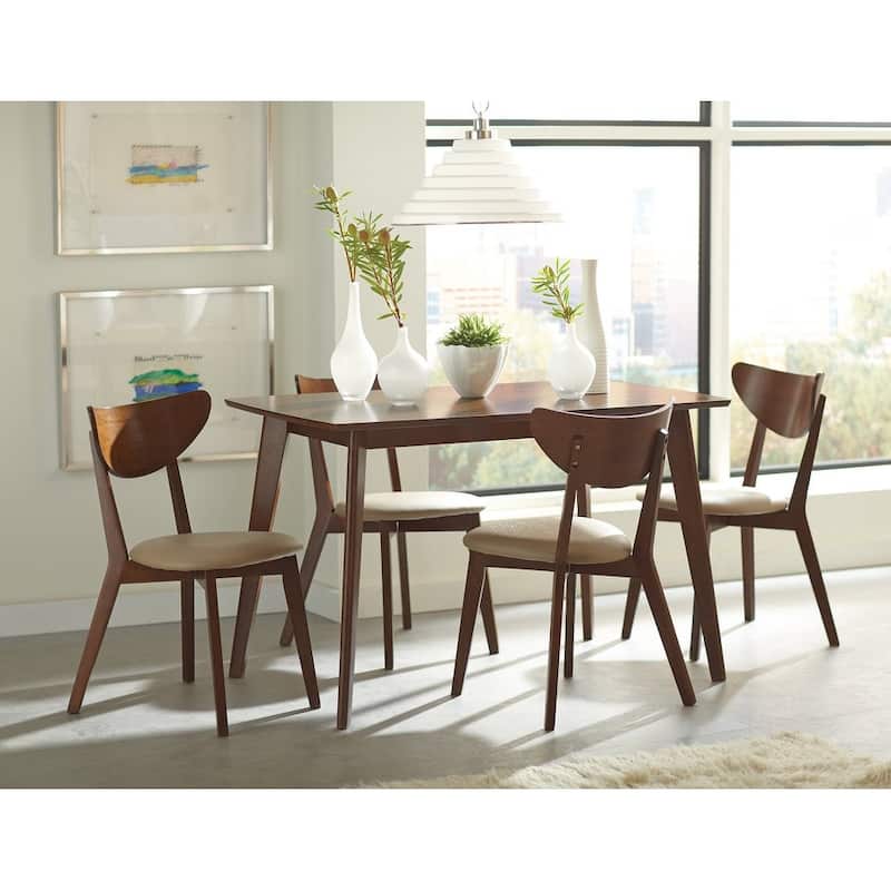 Wooden Dining Table, Chestnut Brown - 30 H x 47.25 W x 29.5 L Inches