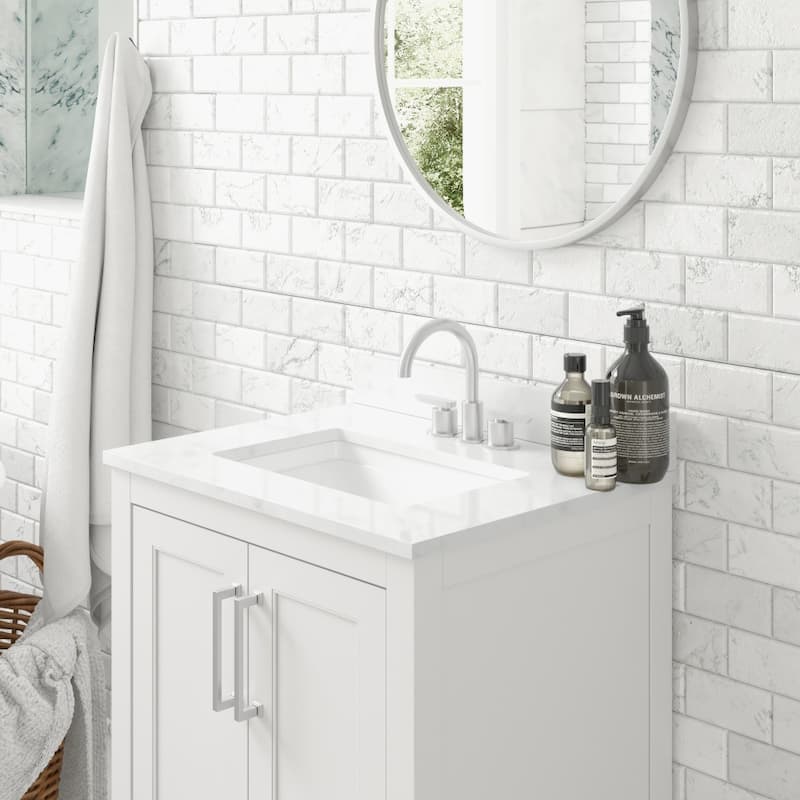 Bathroom Vanity with Undermount Sink and Open Storage Shelf