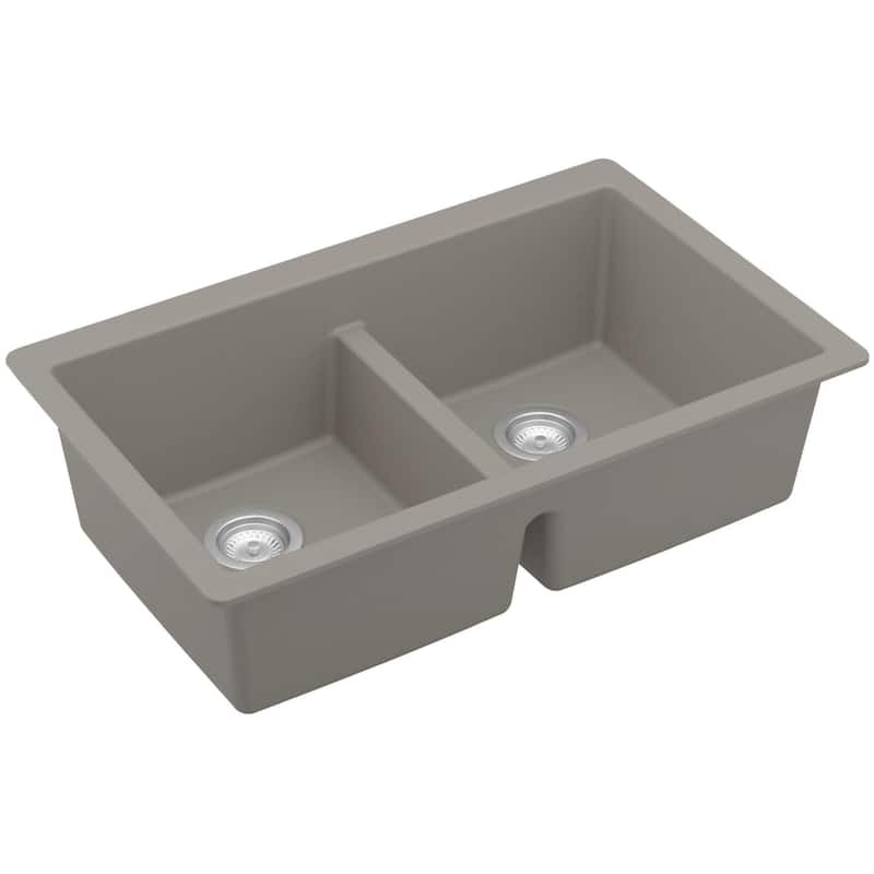 Karran USA QU-810 32" Undermount Double Equal Bowl Quartz/Granite - Concrete