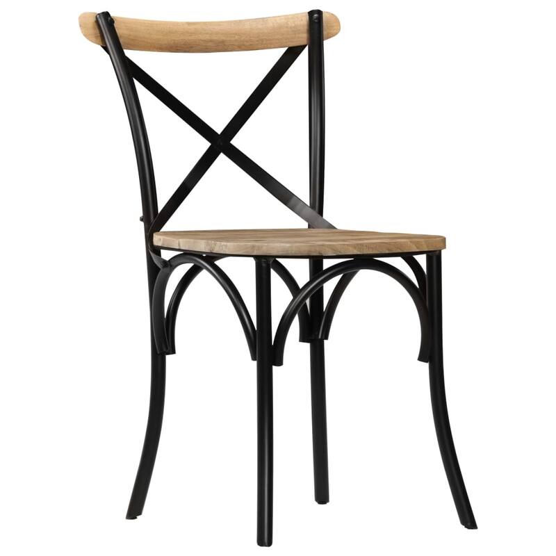 vidaXL Cross Chairs 4 pcs Black Solid Mango Wood - 20.1" x 20.5" x 33.1"