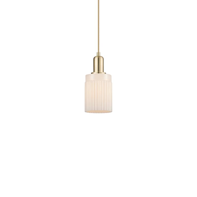 Innovations Lighting 716-1P-10-5 Hadley Pendant Hadley 5" Wide Mini - Champagne Bronze / Matte White