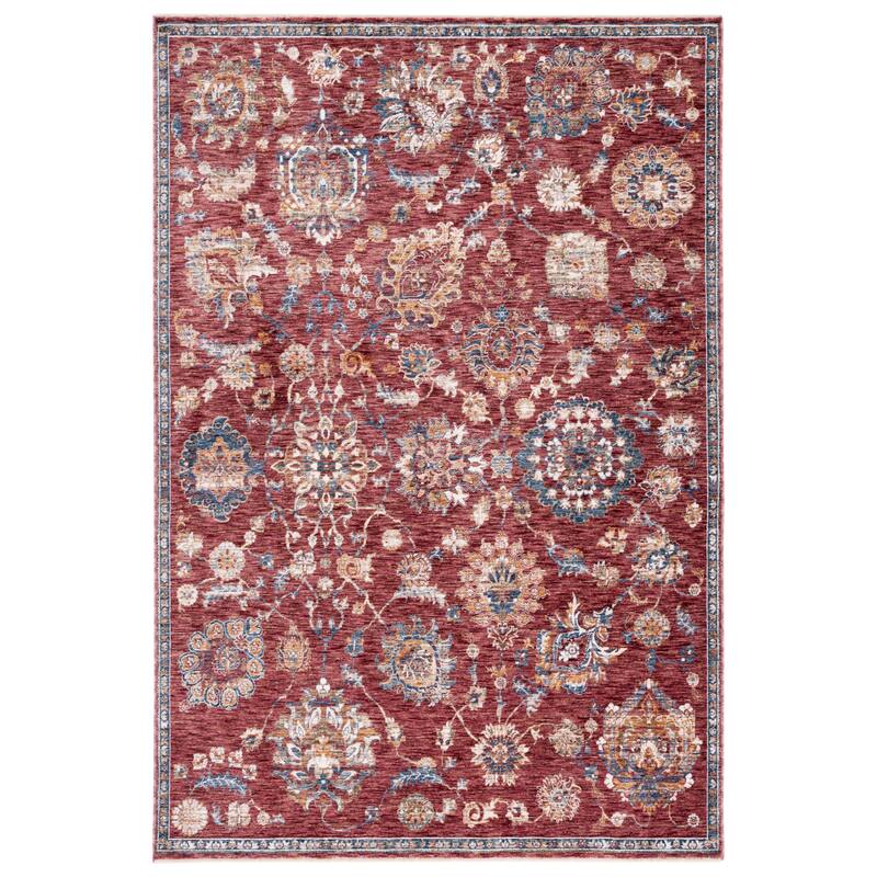 SAFAVIEH Heirloom Sylvia Floral Rug - 6'7" Square - Rust/Ivory