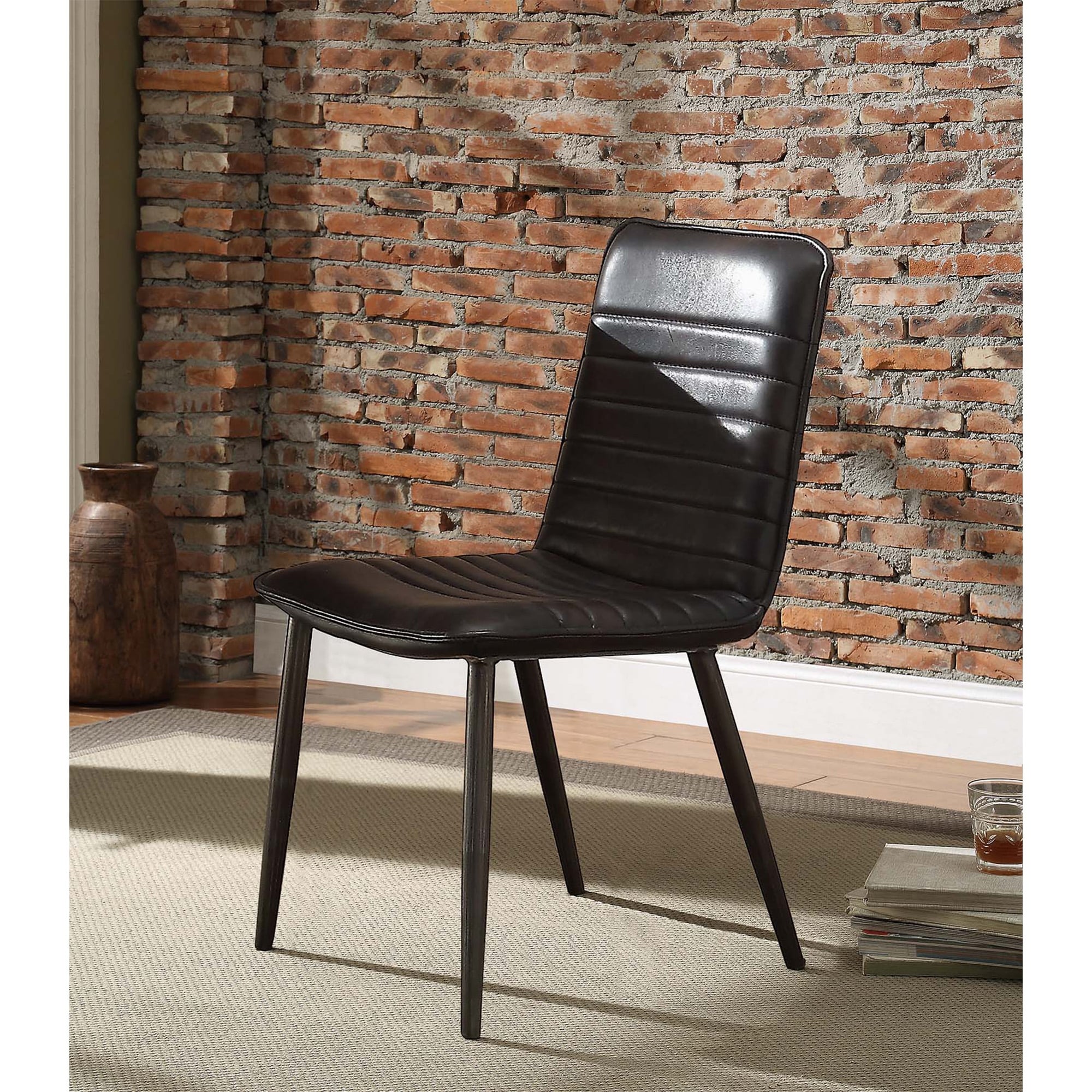 Black and Antique Black Side Chair(Set of 2)