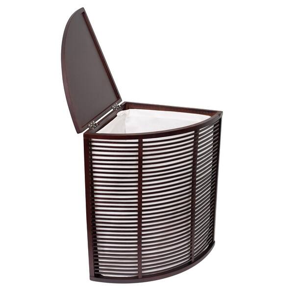 Birdrock Home Compact Corner Laundry Hamper Brown Bamboo Overstock 32035477 A wide variety of corner hampers options are available to you, such as usage, material, and use.