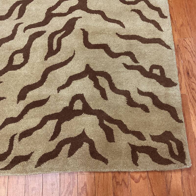HERAT ORIENTAL Handmade Tibetan Brown Zebra Wool Rug Collection