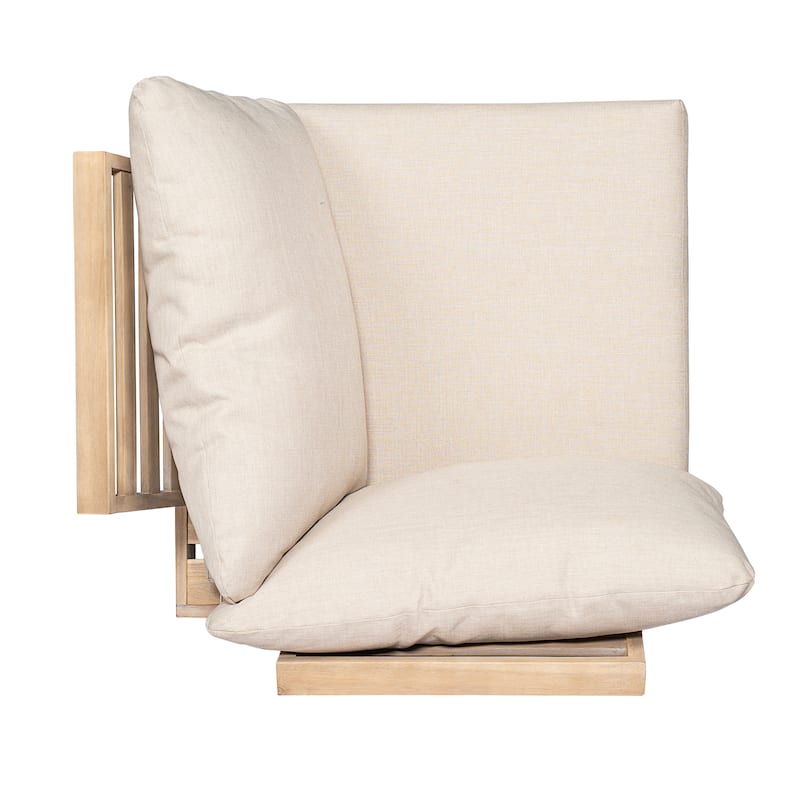 Christopher Knight Home - Topia Mid-Century Outdoor Sectional Sofa Set with Coffee Table and Water-Resistant Cushions