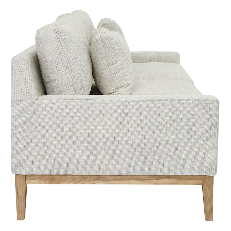 Sagebrook Home Elegant Oak Wood 3-Seat Upholstered and Bolstered Sofa - 90" x 36" x 34"