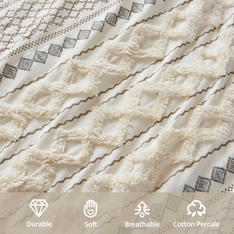 INK+IVY Imani Cotton Printed Comforter Set with Chenille