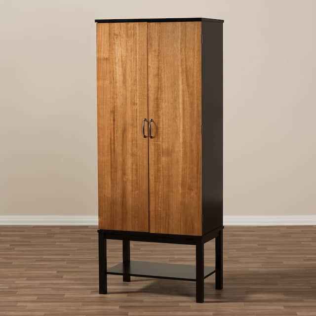 Mid-Century Two-Tone Wine Cabinet by Baxton Studio