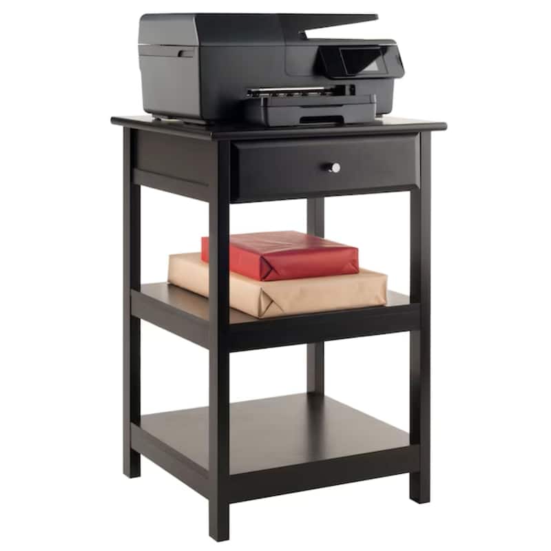 Wooden 2-Shelf Printer Stand with Shelves - 30.75" - Black