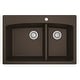preview thumbnail 1 of 49, Karran Drop-In Quartz Double Bowl Kitchen Sink Brown