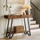 preview thumbnail 1 of 6, 40.5 Inches Small Narrow Console Table with 2-Tier Storage Shelf - 40.5" W x 11.81" D x 31.5" H Rustic Brown