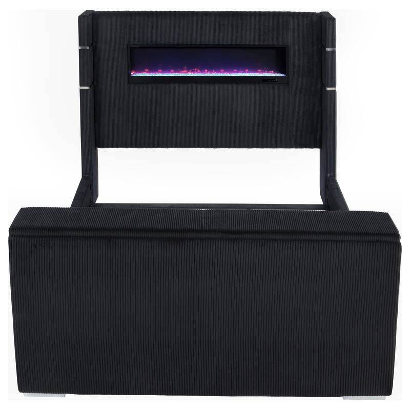 Tisdall Flame Visualizer Wingback TV Bed Black
