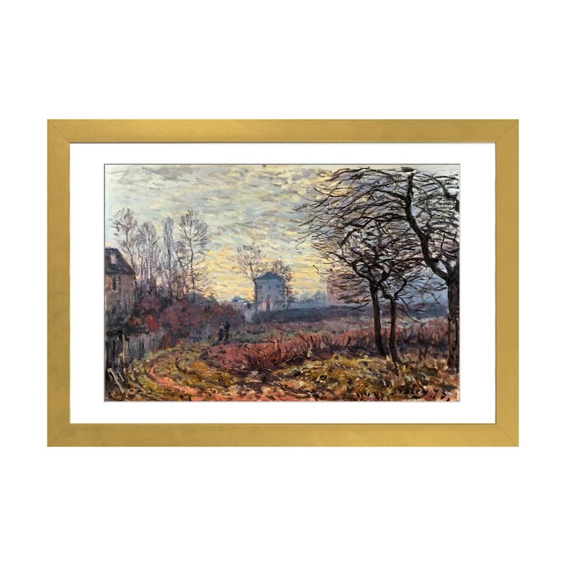 iCanvas "Landscape near Louveciennes, 1873" by Alfred Sisley - Gold - 16x24x1