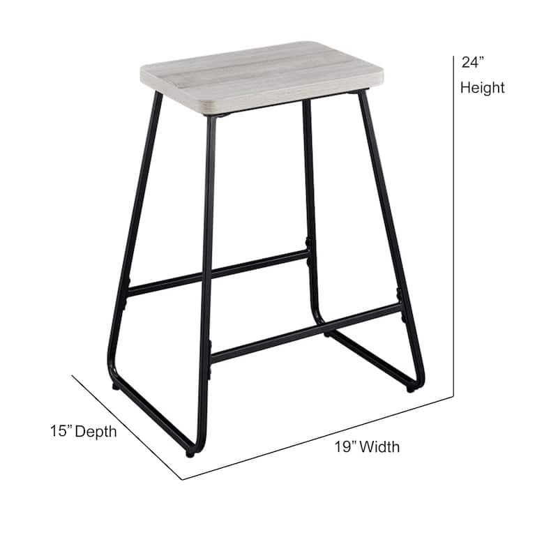 Steve Silver Callen Weathered Driftwood Counter Stool - Set of 2