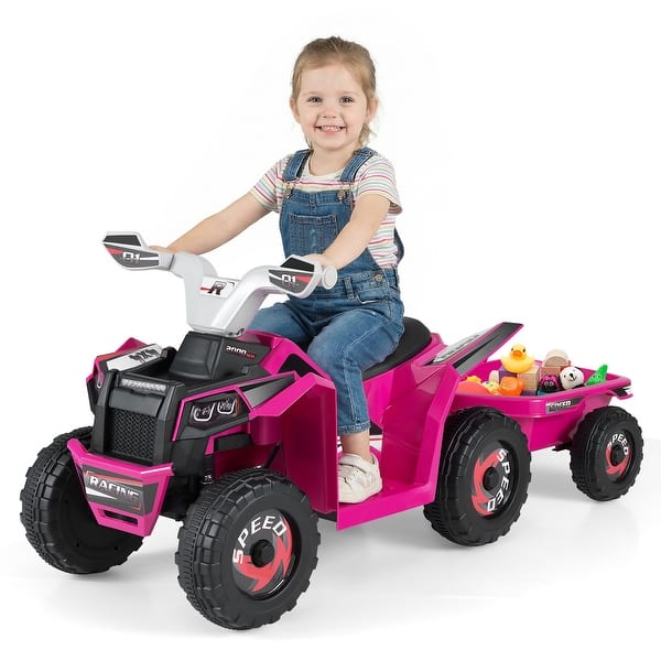 slide 2 of 28, Gymax Kids Electric ATV Car 6V Battery-Powered Ride on Toy w/Removable Red