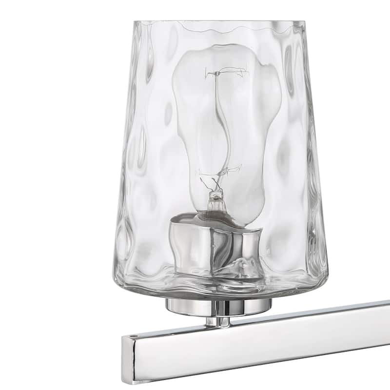 Acroma 6-light Modern Nickel Bathroom Vanity Light with Art Glass - 51 inches