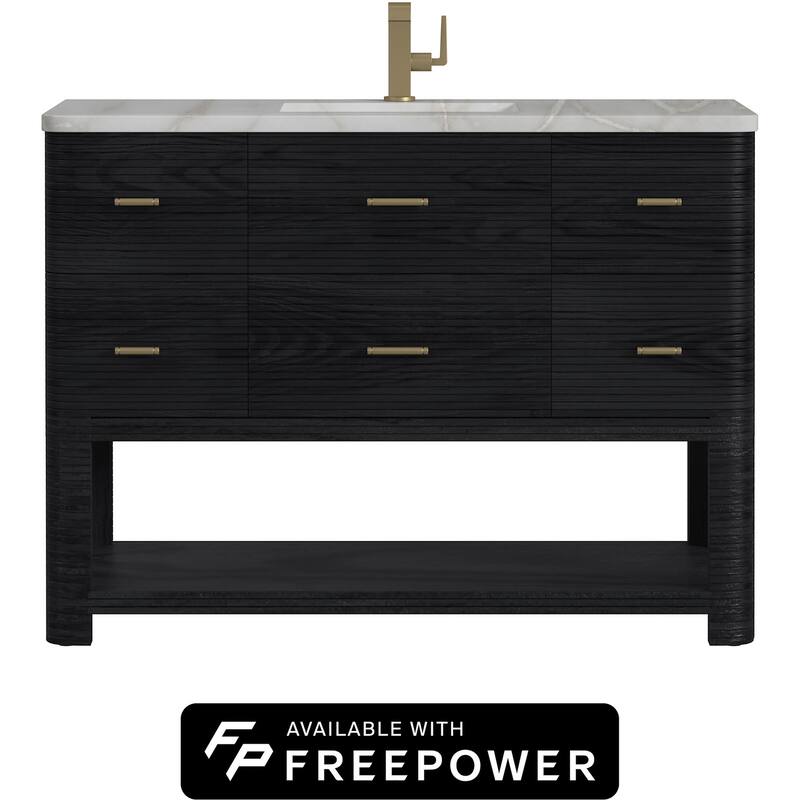 James Martin Vanities D704-V48-FVSL Lucian 48" Free Standing Single - Carbon Oak