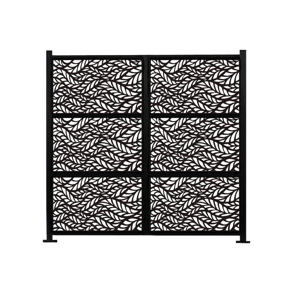 HighlanderHome Freestanding Modular Metal Privacy Screen, 6FtX 8Ft