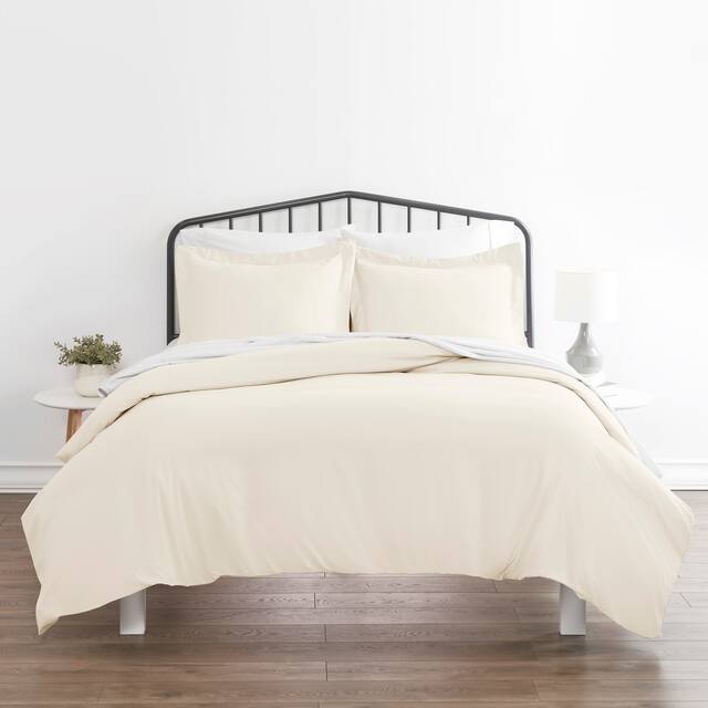 Becky Cameron Hotel Quality 3-Piece Oversized Duvet Cover Set - Ivory - Twin - Twin XL