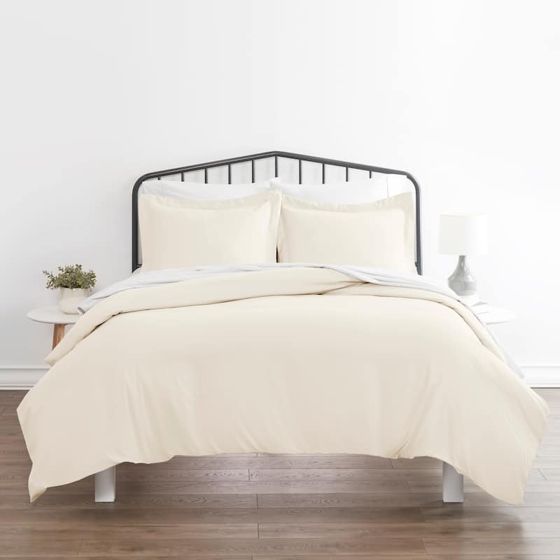 Becky Cameron Hotel Quality 3-Piece Oversized Duvet Cover Set - Ivory - Twin - Twin XL