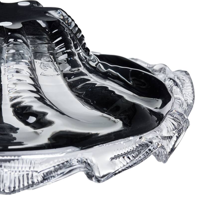 Cascade Petal Platter Scalloped Edge Glass Decorative Bowl for Home