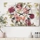 preview thumbnail 1 of 4, Designart 'French Roses I' Cottage 3 Panels Oversized Wall CLock - 36 in. wide x 28 in. high - 3 panels