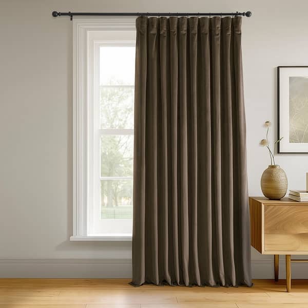 slide 2 of 10, Exclusive Fabrics Signature Extra Wide Java Velvet Blackout Curtain (1 Panel) - Luxurious Blackout Drapery for Elegant Décor 100 x 108 - Java