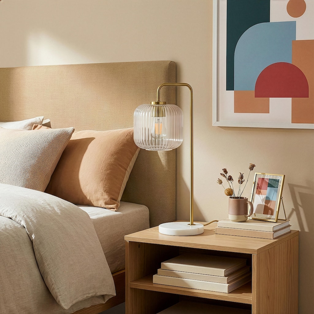 Crystal Lumina Clear Glass Table Lamp