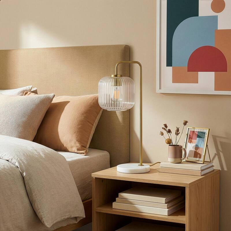 Crystal Lumina Clear Glass Table Lamp