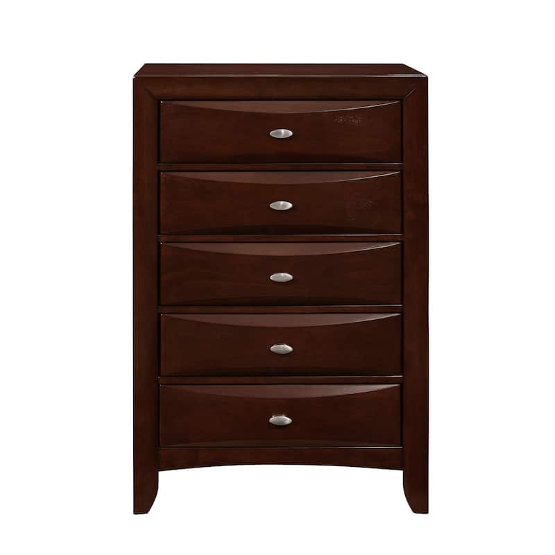 Chest with 5 Chambared Drawer - New Merlot