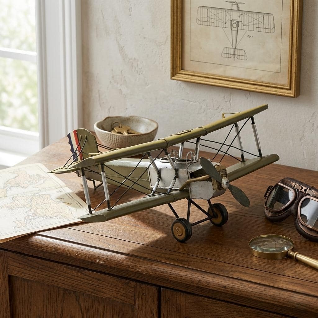 Multicolor Metal Yellow Brown Plane Model