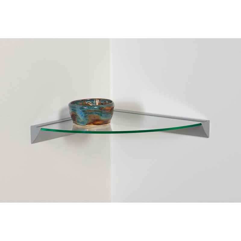 Wallscapes Essentials 12-inch Corner Clear Glass Shelf Kit - 12