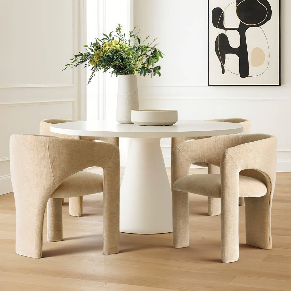 Modern Chenille Upholstered Dining Chair(Set of 4)