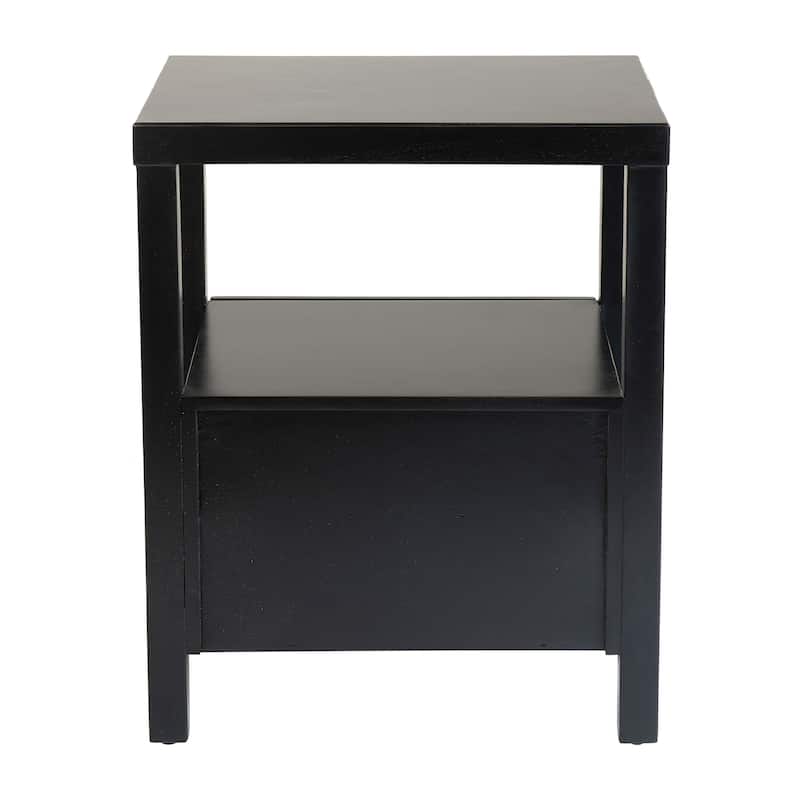 Painted Solid Acacia Wood Storage End Table by East at Main