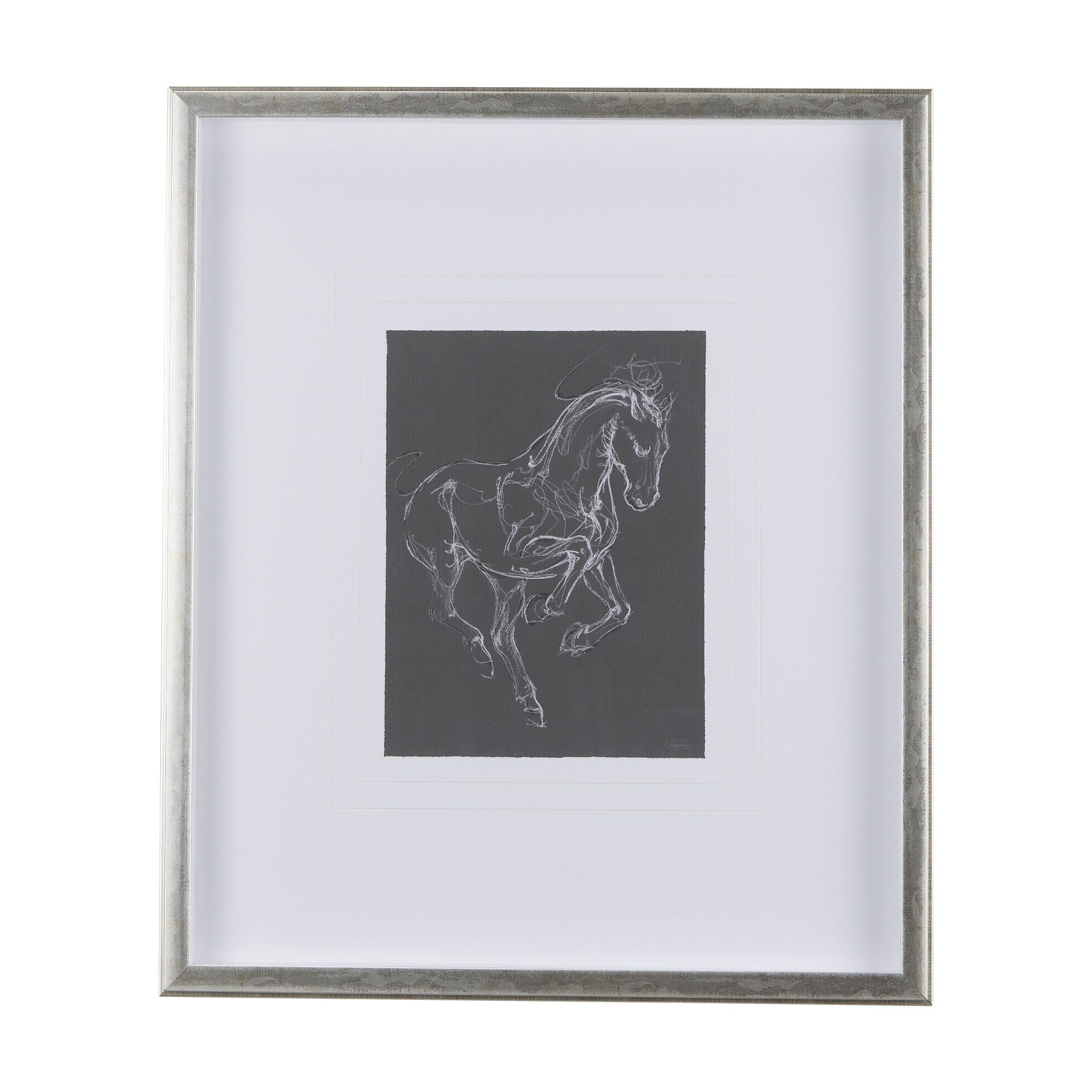 Mercana Horse III by Mercana Studio a Hand Embellished Textured Framed Art Print Matted under Glass